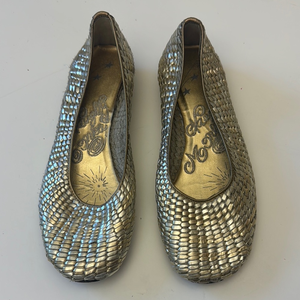 Naughty Monkey Silver Flats with Iridescent Design